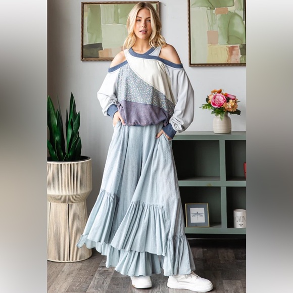 Oli & Hali Light Blue Wide-Leg Pants NWOT. Never worn. - Picture 2 of 4